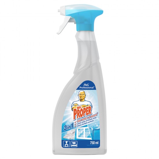 Spray curatare si dezinfectare multisuprafete si geamuri Mr. Proper 3 in 1, 750 ml