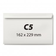 Plic C5, 162 x 229 mm, alb cu banda silicon, 80 g/mp, 25 bucati/set