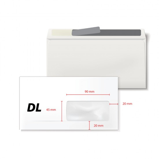 Plic DL, 110 x 220 mm, fereastra dreapta 35 x 90 mm, alb, banda silicon, 80 g/mp, 100 bucati/set Plic DL, 110 x 220 mm, fereastra dreapta 35 x 90 mm, alb, banda silicon, 80 g/mp, 100 bucati/set