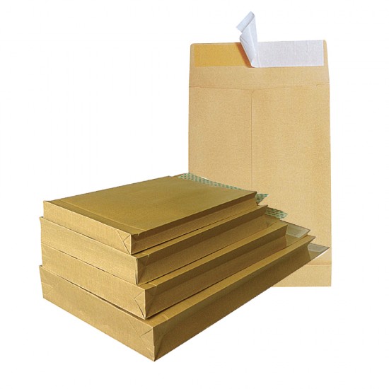 Plic cu burduf, B4, 250 x 353 x 50 mm, kraft, banda silicon, 120 g/mp, 10 bucati/set Plic cu burduf, B4, 250 x 353 x 50 mm, kraft, banda silicon, 120 g/mp, 10 bucati/set
