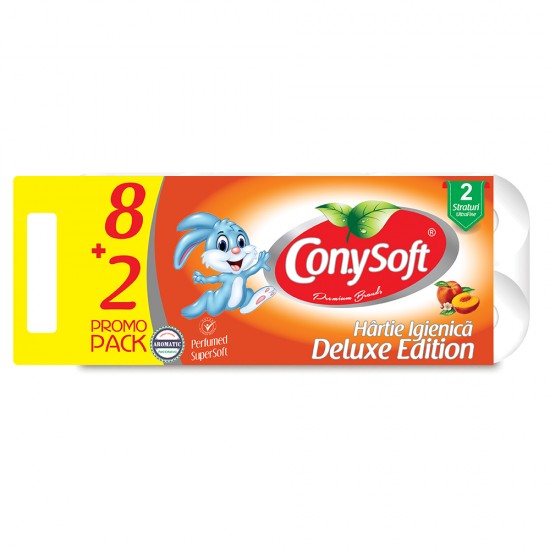 Hartie igienica Cony Soft Deluxe, 2 straturi, 10 role/set Hartie igienica Cony Soft Deluxe, 2 straturi, 10 role/set