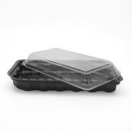 Caserole 800 cc dreptunghi neagra +Capac transp.