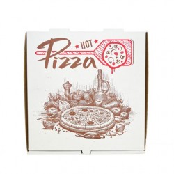 Set de 100bucati, Cutie pizza 25x25x3.5 cm, Alba Set de 100bucati, Cutie pizza 25x25x3.5 cm, Alba