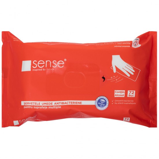 Servetele umede pentru suprafete, 72 bucati/pachet, Sense Servetele umede pentru suprafete, 72 bucati/pachet, Sense