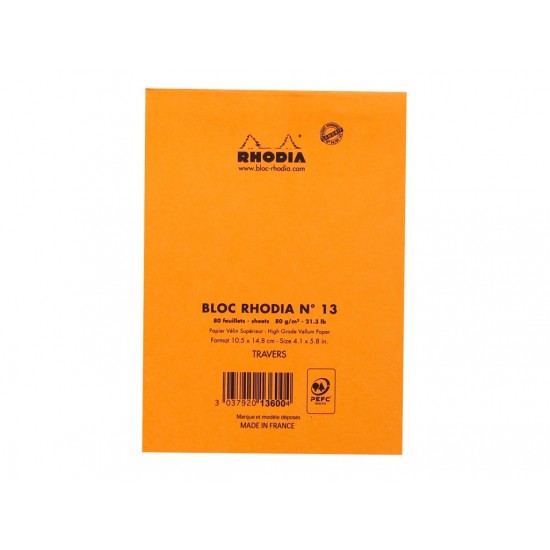 Blocnotes capsat N°13 A6 capsat Rhodia Blocnotes capsat N°13 A6 capsat Rhodia