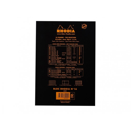 Blocnotes N°16 A5 capsat Rhodia velin Blocnotes N°16 A5 capsat Rhodia velin