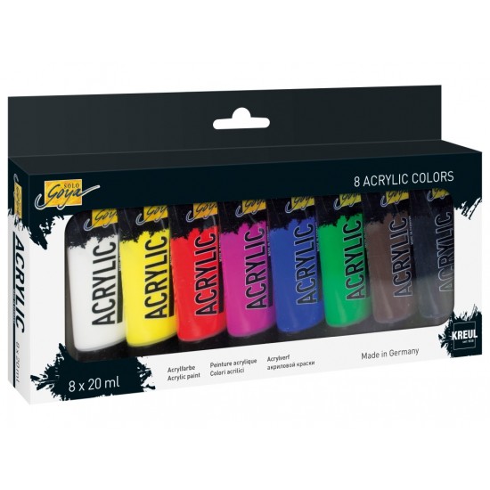 [APERTA] Vopsea acrilică Solo Goya, set 8 buc x 20 ml