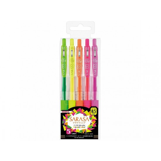 Pix cu gel Sarasa Neon 5 culori/set Zebra Pix cu gel Sarasa Neon 5 culori/set Zebra