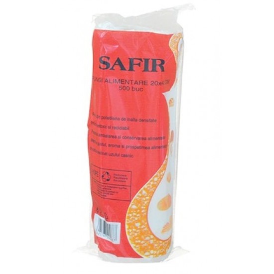 Pungi alimentare pentru paine (20*40 cm) SAFIR, 500 buc/rola; 20 role/bax