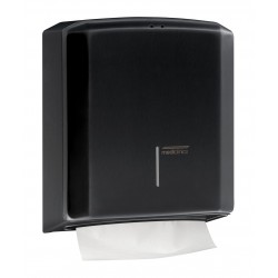 Dispenser pentru prosoape pliate din hartie, Mediclinics, otel negru-mat