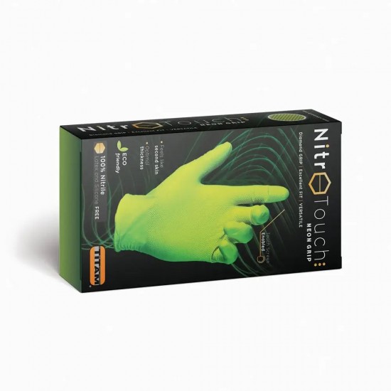 Manuși Nitril Nitro Touch Neon Grip - Verde