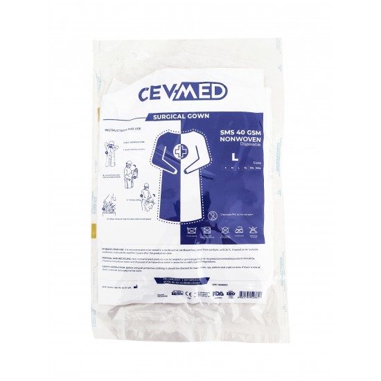 Halat protectie steril alb, ambalat individual, 40 gr/mp
