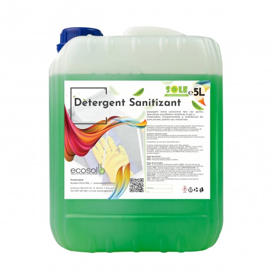 Detergent sanitizant cu clor pentru suprafete, 5L, AQA Choice