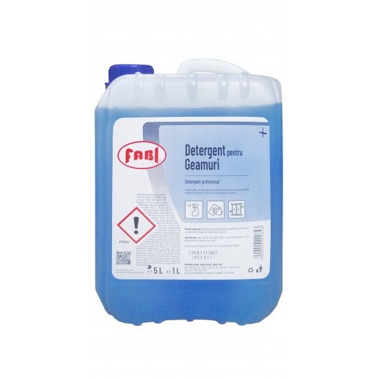 Detergent profesional pentru geamuri, Fabi, canistra 5L