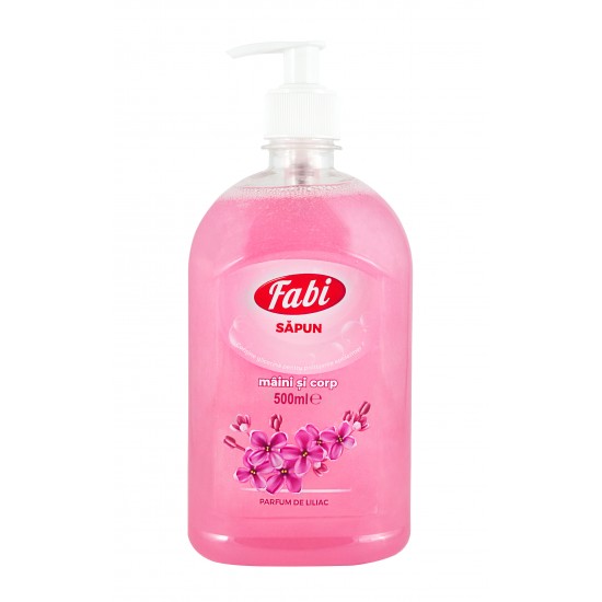 Sapun lichid liliac cu pompita, Fabi, 500ml