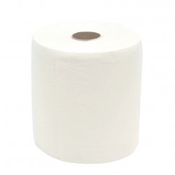 Prosop cu derulare centrala 2 pliuri 100 m, portionata, alb, celuloza 100%, AQAS