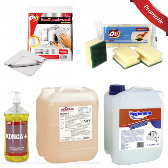 Pachet detergenti si accesorii bucatarie Pachet detergenti si accesorii bucatarie