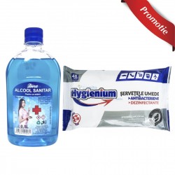 Pachet Spirt Medicinal si Servetele antimicrobiene Pachet Spirt Medicinal si Servetele antimicrobiene