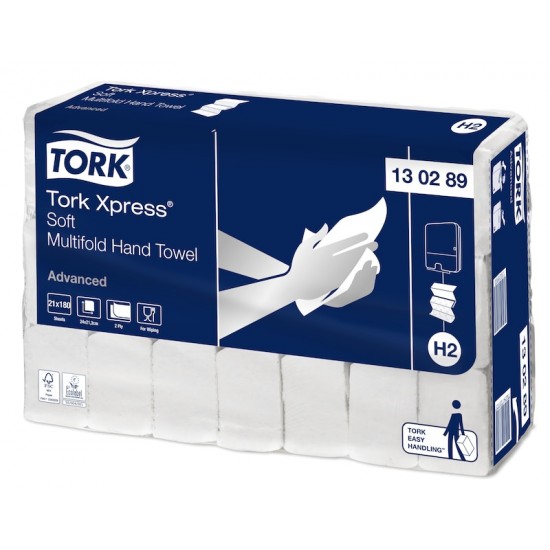 Servetele albe Express Tork Advanced, 2 straturi, 180buc/pachet