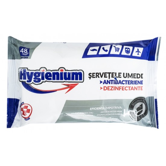 Servetele umede antibacteriene dezinfectante Hygienium, 48buc/pachet