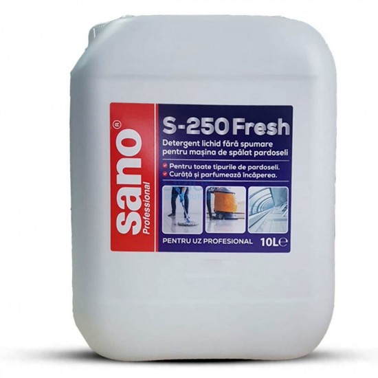 Detergent lichid fara spuma Sano Floor S-250 Fresh pentru masina spalat pardoseli (10 litri) Detergent lichid fara spuma Sano Floor S-250 Fresh pentru masina spalat pardoseli (10 litri)