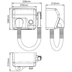 Uscator de par din inox satinat SANIFLOW Mediclinics, actionare cu buton Uscator de par din inox satinat SANIFLOW Mediclinics, actionare cu buton