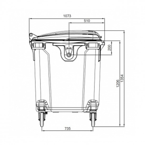 Container HDPE CLF 1100L cu capac plat albastru - Transport inclus