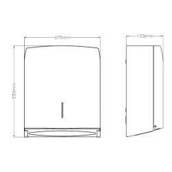 Dispenser din inox lucios, pentru prosoape pliate de hartie, Mediclinics