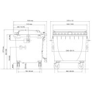 Eurocontainer verde din material plastic, cu capac plat, SULO, 1100 l  - Transport Inclus
