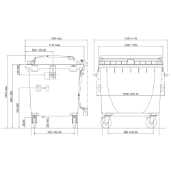 Eurocontainer plastic, capac plat, SULO, 1100 l  - Transportul Nu este Inclus Eurocontainer plastic, capac plat, SULO, 1100 l  - Transportul Nu este Inclus