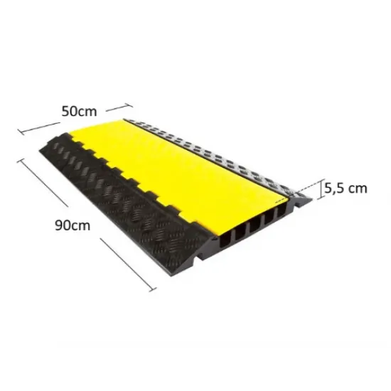 Limitator de viteza cu trecere pentru cabluri, 5 canale, 90 x 50 x 5,5cm Limitator de viteza cu trecere pentru cabluri, 5 canale, 90 x 50 x 5,5cm