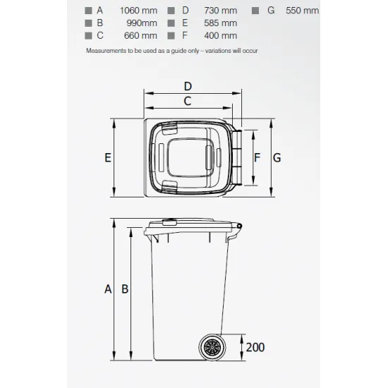 Pubela HDPE CLD 240L neagra- Transport Inclus