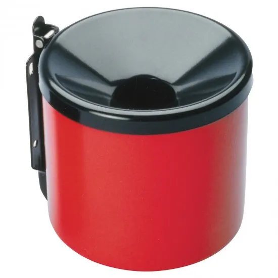 Scrumiera pentru perete, din otel lacuit rosu/negru, 9x10 cm Scrumiera pentru perete, din otel lacuit rosu/negru, 9x10 cm