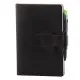 Notes Ravelo, piele, A5, liniat alb, negru