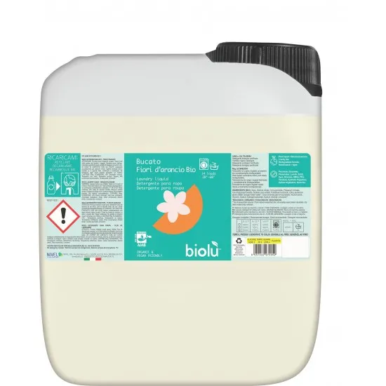 Biolu Detergent ecologic lichid pentru rufe albe si colorate portocale 5L Biolu Detergent ecologic lichid pentru rufe albe si colorate portocale 5L