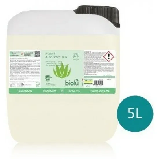Detergent ecologic pentru spalat vase cu aloe vera, 5L - Biolu Detergent ecologic pentru spalat vase cu aloe vera, 5L - Biolu
