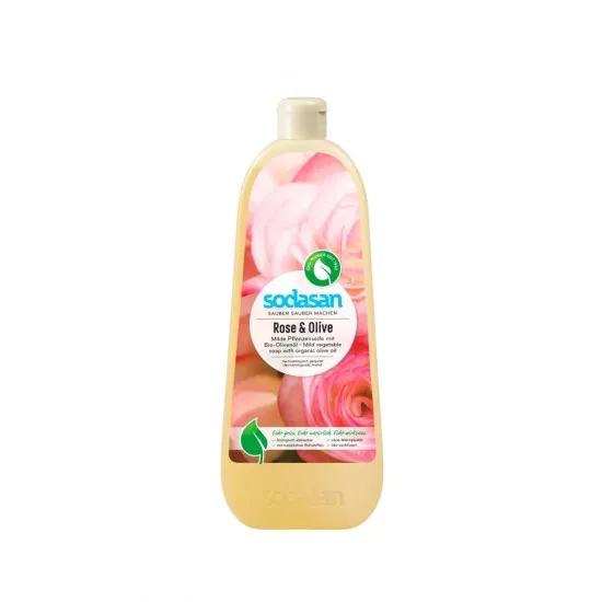 Sapun lichid gel de dus bio trandafir masline 1L SODASAN Sapun lichid gel de dus bio trandafir masline 1L SODASAN