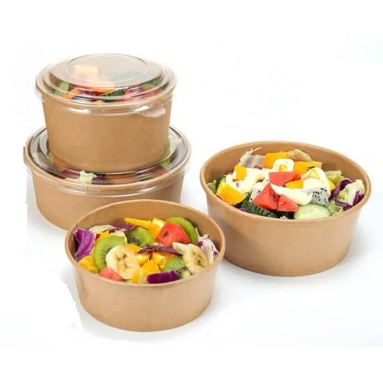 Caserola salata din carton KRAFT, cu capac transparent, 550 cc, 50 buc/set Caserola salata din carton KRAFT, cu capac transparent, 550 cc, 50 buc/set