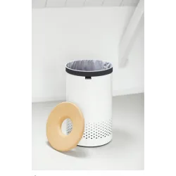 Cos rufe din otel, 60L, capac pluta - alb