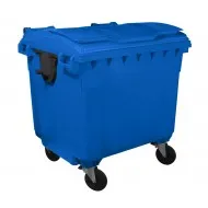 Container HDPE CLF 1100L cu capac plat albastru - Transport inclus