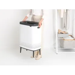 Cos rufe Bo Laundry Bin Hi, 2 x 45L, Capac plastic - alb