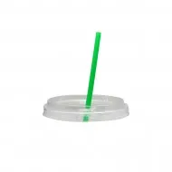 Capac plat cu orificiu pentru pai, 100 buc/set