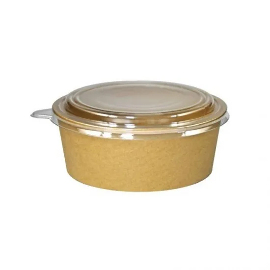 Caserola salata din carton KRAFT, cu capac transparent, 550 cc, 50 buc/set Caserola salata din carton KRAFT, cu capac transparent, 550 cc, 50 buc/set