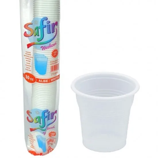 Pahare Plastic 80 CC, 100 buc/set Pahare Plastic 80 CC, 100 buc/set