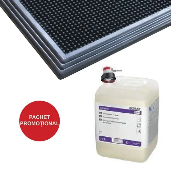 Pachet Covor folosit cu solutie igienizanta sau dezinfectanta Sani-Trax si Detergent dezinfectant BACSPECIAL EL 500 5L Ecolab Pachet Covor folosit cu solutie igienizanta sau dezinfectanta Sani-Trax si Detergent dezinfectant BACSPECIAL EL 500 5L Ecolab
