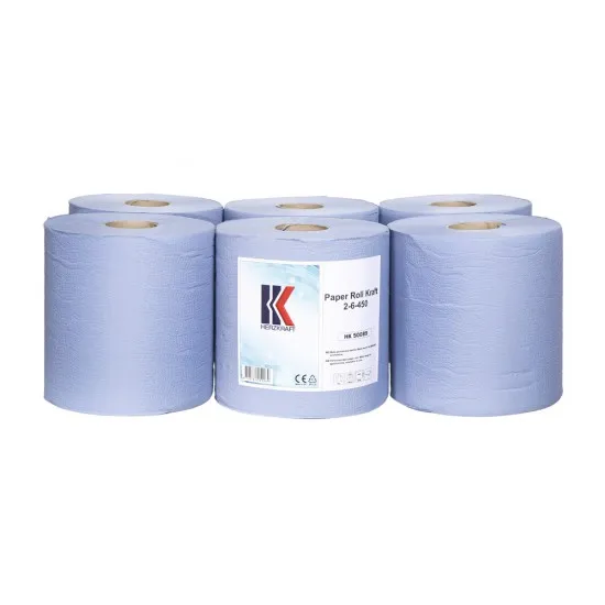 Rola hartie  portionata,  6 role x 450, 2 straturi, albastra, Herzkraft, pret pe set
