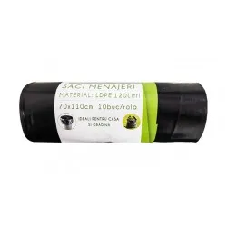 Saci menajeri 120L, 10 buc/rola, negri