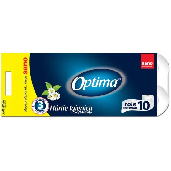 Hartie igienica, in 3 straturi, 10 role/pachet, SANO PAPER TOILET OPTIMA Hartie igienica, in 3 straturi, 10 role/pachet, SANO PAPER TOILET OPTIMA