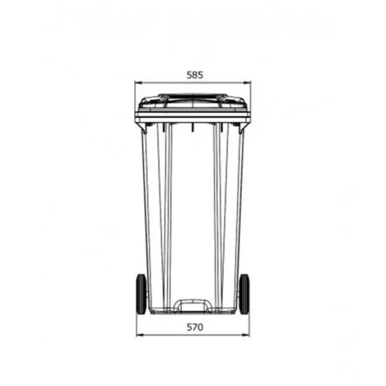 Container din plastic, 360 L, Negru