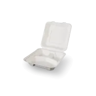 Caserole patrate BIO mici cu capac din trestie de zahar 3 compartimente, 50 buc/set Caserole patrate BIO mici cu capac din trestie de zahar 3 compartimente, 50 buc/set